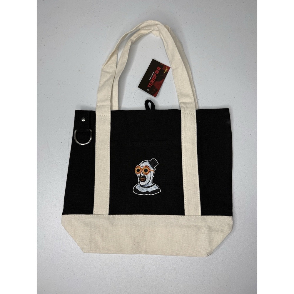 Terrifier Spirit Halloween Art The Clown Canvas Tote Bag Black Cream New